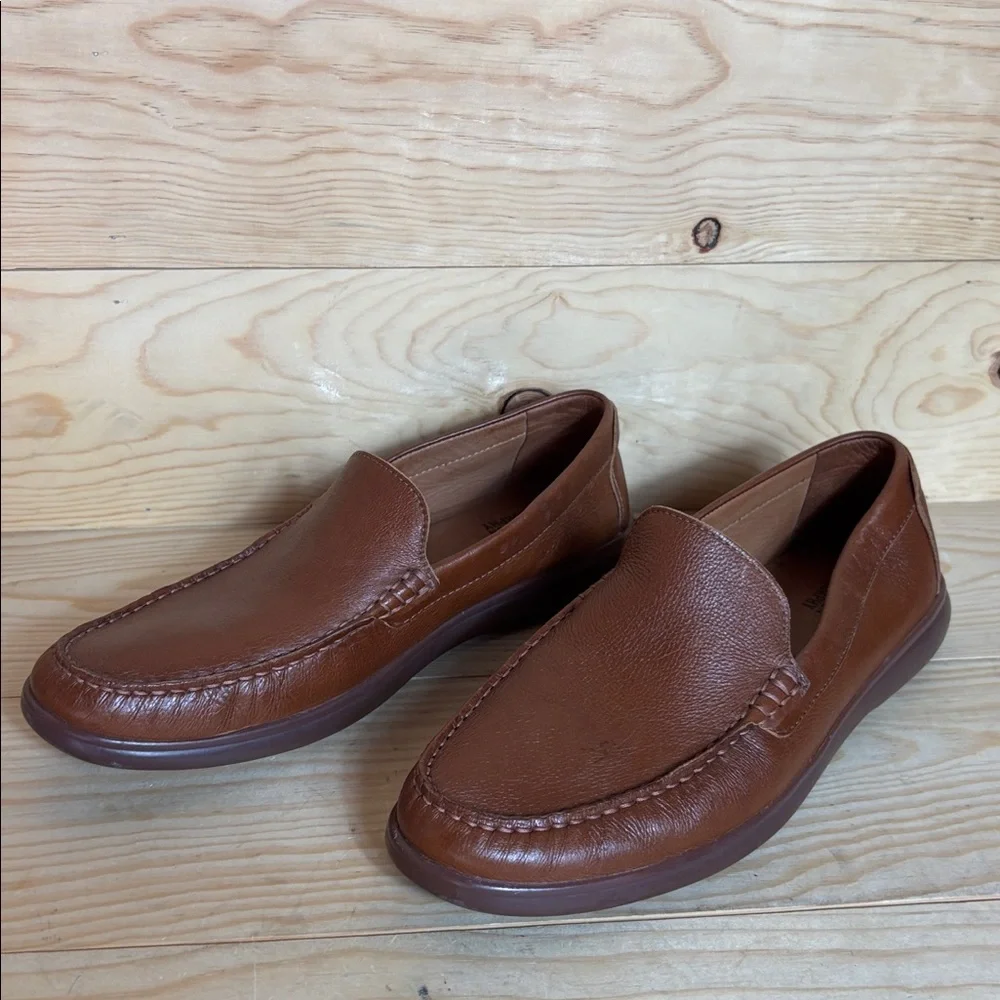 Johnston & Murphy Rich Brown sheepskin Leather Slip-Ons‎ size 9 1/2